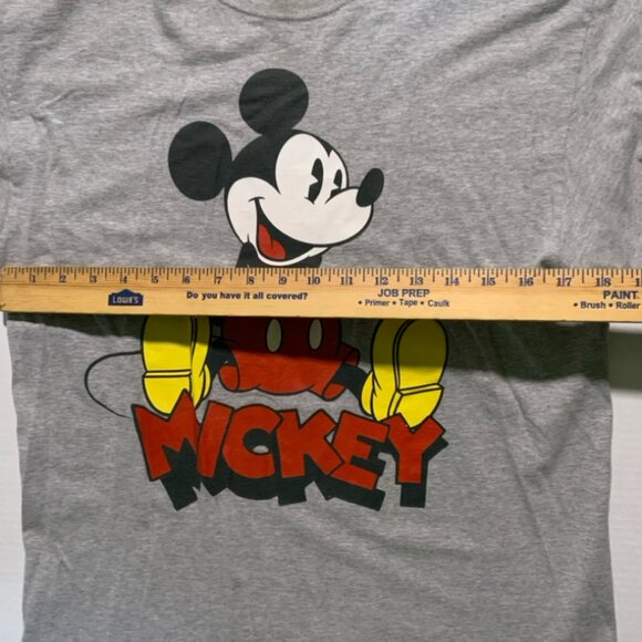 Disney Mickey Mouse Sz Medium Heather Gray Graphic Short Sleeve Shirt (I)‎ - Picture 4 of 4